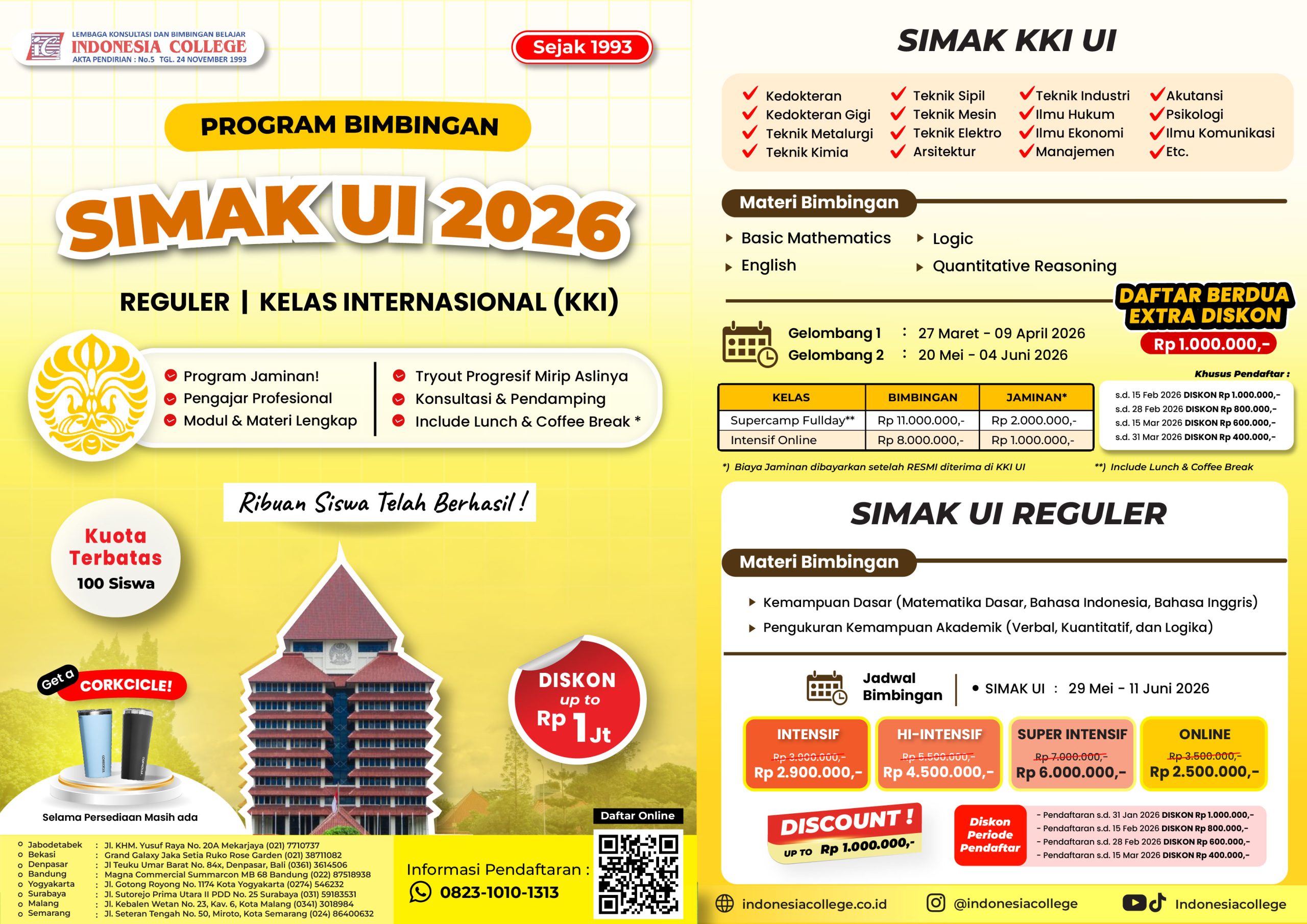 Bimbel SIMAK UI 2026: Reguler & Kelas Internasional 